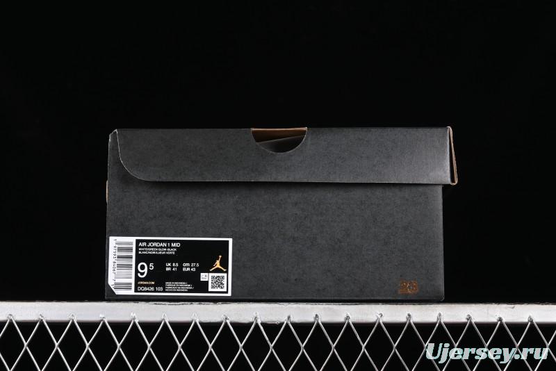 Nike Air Jordan 1 Mid AJ1 White Black Green Culture Casual Sneakers - DQ8426-103