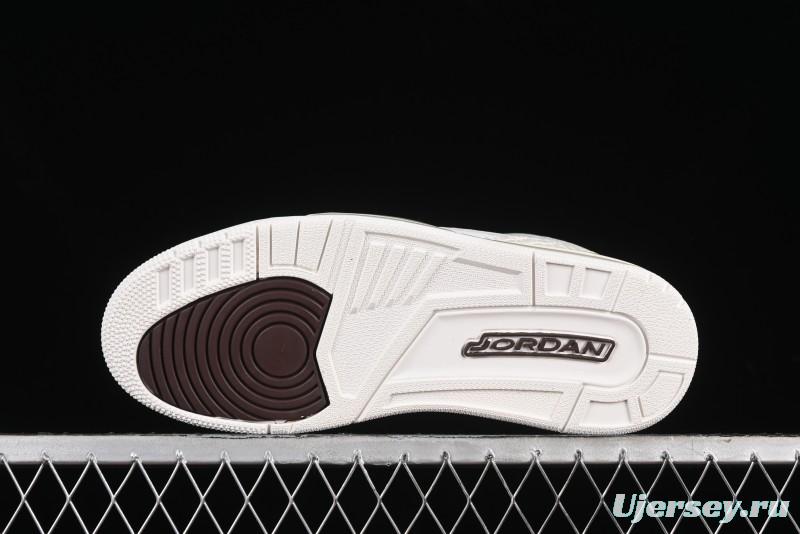 Nike Air Jordan 3 Retro Cactus Jack Collaboration High-Top Basketball Shoes with Soft Napa Leather and Visible Air Cushion - 136064-668