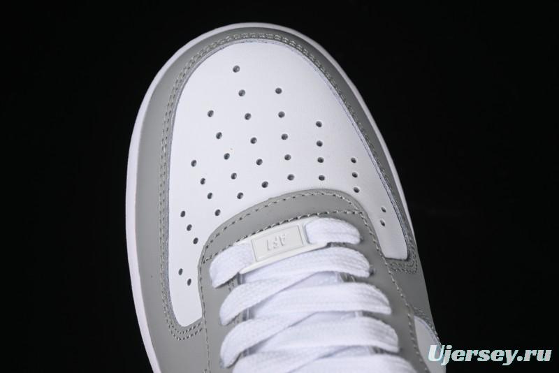 Nike Air Force 1 '07 Low White Grey Black Double Swoosh Casual Sneakers - DY8899-001