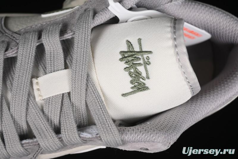 Nike Air Jordan 1 Low Stussy Collaboration - Light Green Elegant Grey Retro Basketball Shoes - WG8850-016