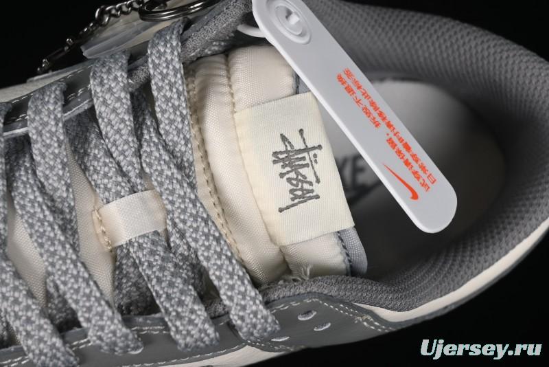 Nike SB Dunk Low Stussy Collaboration - Midnight Grey Anniversary Custom Low-Top Casual Skate Shoes - BB9898-007