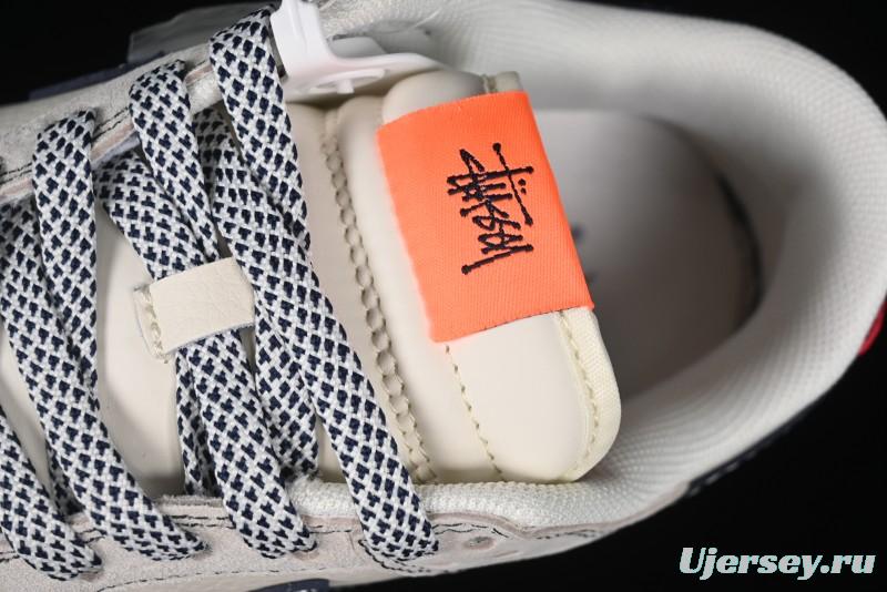 Nike SB Dunk Low Stussy Collaboration - Patchwork Grey White Dark Blue Swoosh Anniversary Custom Low-Top Casual Skate Shoes - MM1089-025