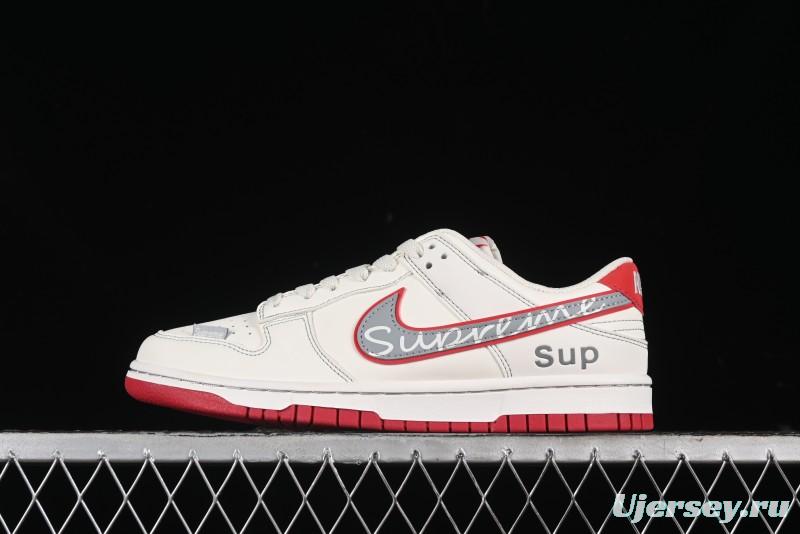 Nike SB Dunk Low SUP Collaboration - Signature Grey Check Anniversary High-End Custom Low-Top Casual Skate Shoes DJ2024-030