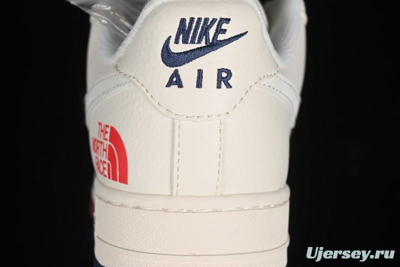 Nike Air Force 1 '07 Low The North Face Collaboration - White Red Blue Color Block Low-Top Casual Sneakers - XZ6188-010
