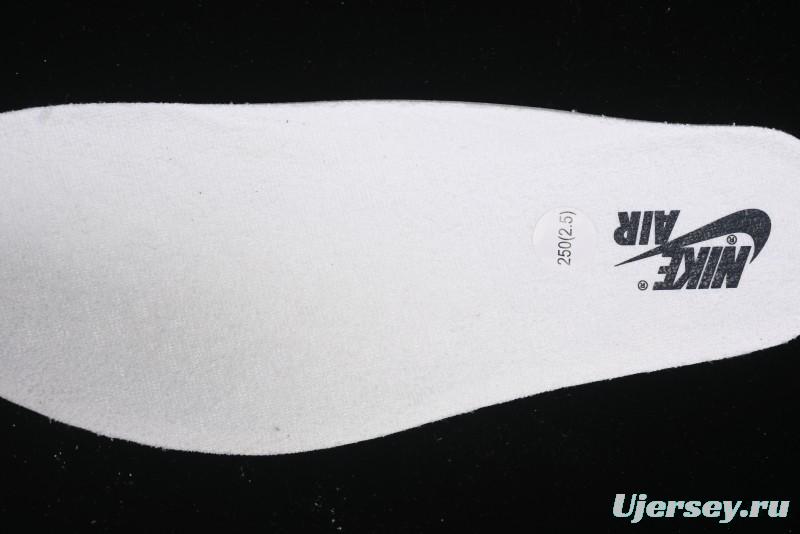 Nike Air Jordan 1 Low 85 Retro Sneakers in White with Metallic Blue Swoosh - FB9933-141