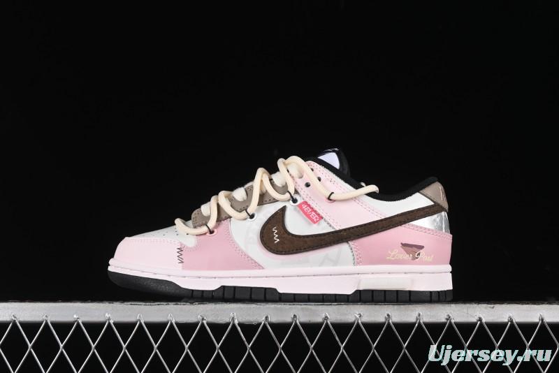 Nike Dunk Low Panda Prank Special Edition Heartbeat Mail Casual Sneakers - CW1590-100