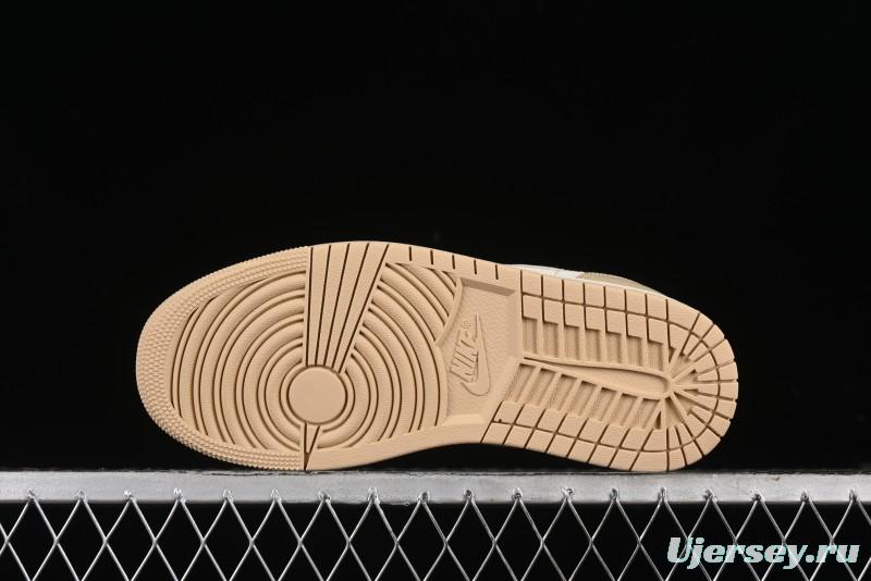 Nike Air Jordan 1 Low OG AJ1 Retro Basketball Shoes in White and Brown - HQ4186-111