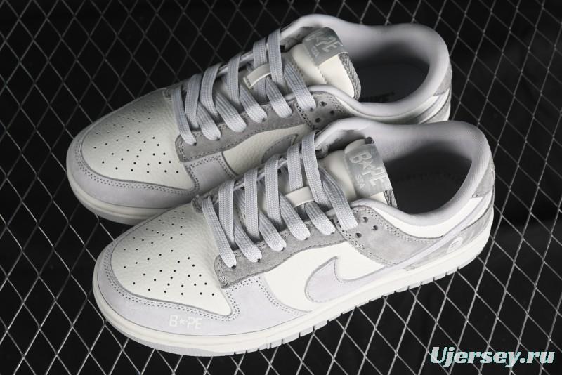 Nike SB Dunk Low BAPE Collaboration - Grey Pig 8th Anniversary Custom Low-Top Casual Skate Shoes - CH6336-226