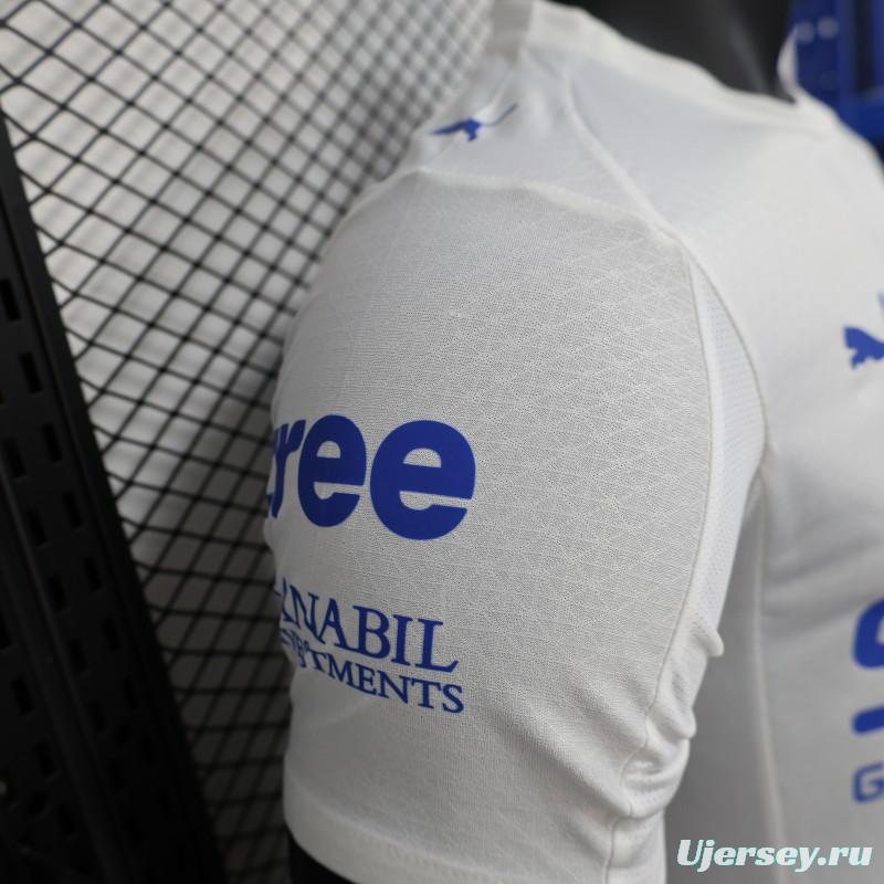 Player Version 25/26 Al-Hilal Away White with Blue Details and SAVVY Games Group Sponsor Jersey