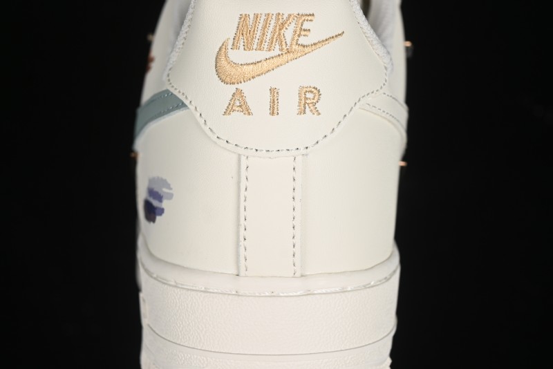Nike Air Force 1 '07 Low Casual Sneakers with Mint Mambo Anime Theme and Gold Spray - ZH0316-040