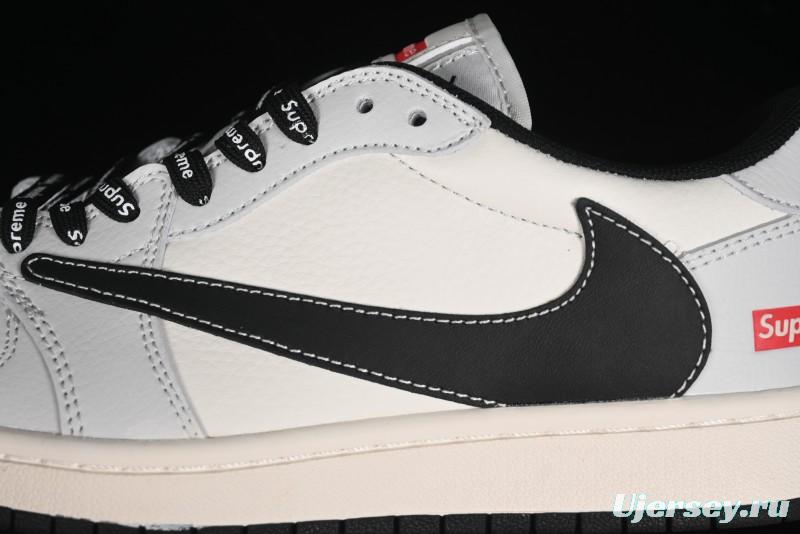 Nike Travis Scott x Fragment Design x Air Jordan 1 Low OG SP AJ1 Supreme Collaboration - Mist Blue Low-top Casual Sneakers - SJ2068-119