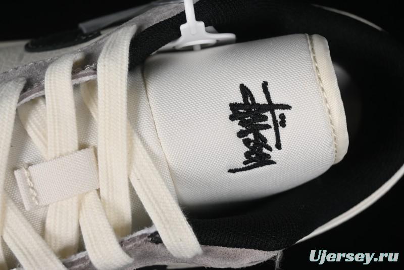 Nike Air Jordan 1 Low Stussy Collaboration - Grey Black Red Label Retro Basketball Shoes - SJ9950-034