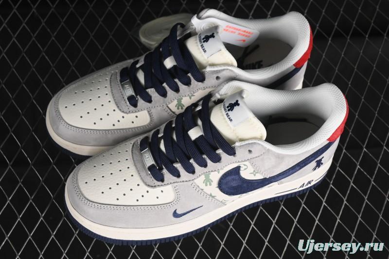 Nike Air Force 1 '07 Low Violent Bear Collaboration - Grey Blue Print Low-Top Casual Sneakers - SJ9188-001