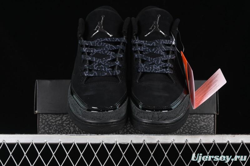 Nike Air Jordan 3 Retro Basketball Shoes in Midnight Black - CT8532-001