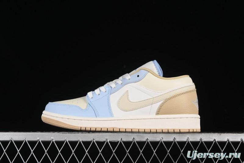 Nike Air Jordan 1 Low OG AJ1 Retro Basketball Shoes in White and Brown - HQ4186-111