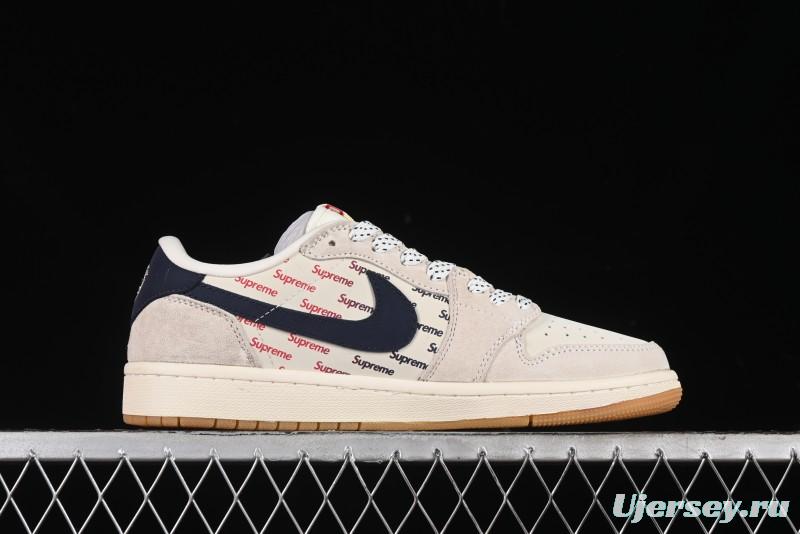 Nike Travis Scott x Fragment Design x Air Jordan 1 Low OG SP AJ1 Supreme Collaboration - JH6088-613