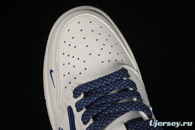 Nike Travis Scott x Fragment Design x Air Jordan 1 Low OG SP AJ1 Supreme Stussy Collaboration - Suede Blue Swoosh Low-Top Casual Sneakers - SJ2068-127