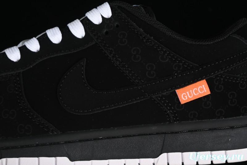 Nike SB Dunk Low Gucci Collaboration Dark Floral Pattern Anniversary Custom Low-Top Casual Sneakers - FC1688-140