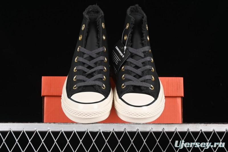 Converse Chuck 1970s Winter Waterproof Leather High-Top Sneakers with Gold Eyelets and Fleece Lining - A12444C