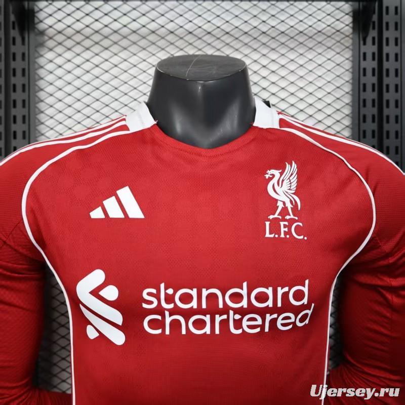 Player Version 25/26 LIverpool Home Long Sleeve Jersey