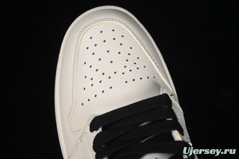 Nike Air Jordan 1 Low AJ1 LV Collaboration - Printed Dark Blue Swoosh High-End Custom Retro Basketball Shoes - WG8850-009