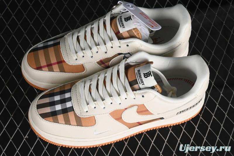 Nike Air Force 1 '07 Low Burberry Check Print Casual Sneakers - DF0180-006