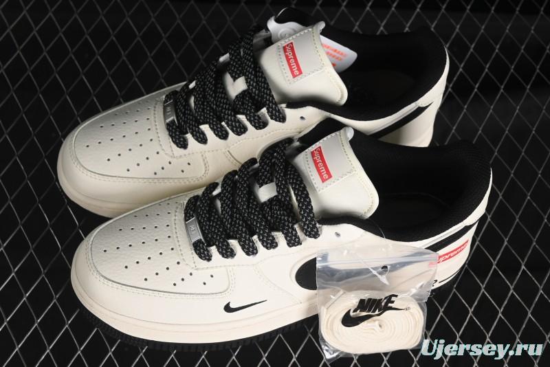 Nike Air Force 1 '07 Low Supreme Collaboration - Beige Black Starry Sneakers - XZ6188-013
