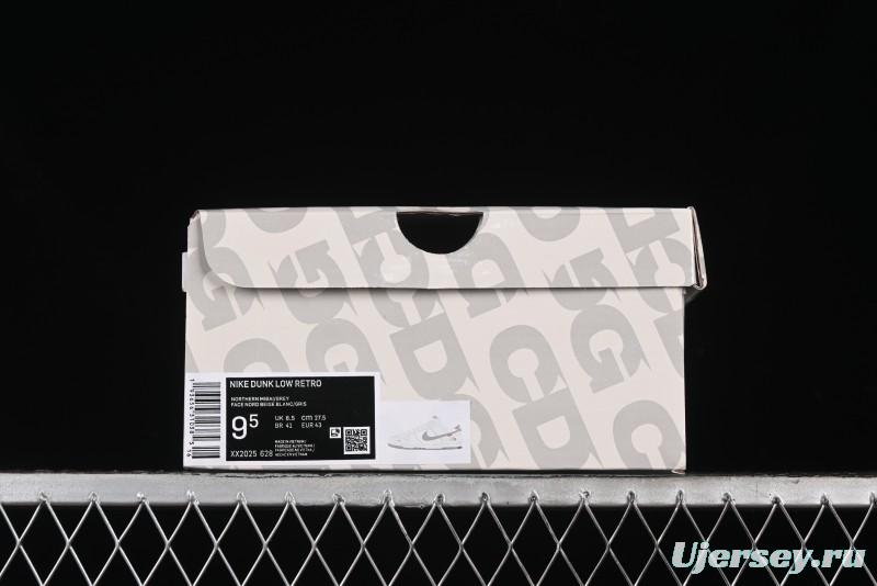 Nike SB Dunk Low Supreme The North Face Collaboration - Light Gray Reflective Swoosh Anniversary Custom Edition Low-Top Casual Skate Shoes - XX2025-628