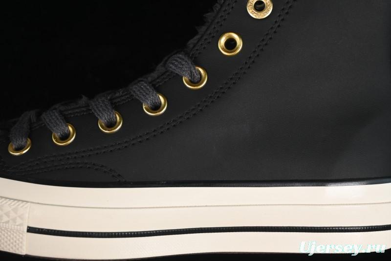 Converse Chuck 1970s Winter Waterproof Leather High-Top Sneakers with Gold Eyelets and Fleece Lining - A12444C