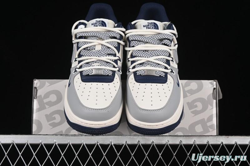 Nike Air Force 1 '07 Low The North Face Collaboration - Grey Blue Drawstring Low-Top Casual Sneakers - SJ1198-700