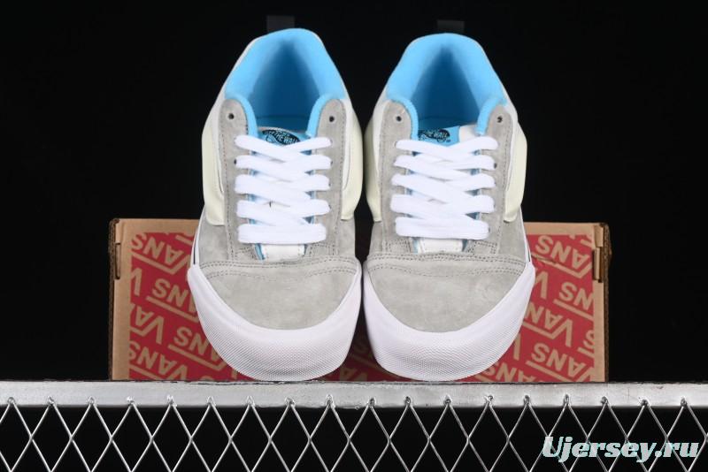 Vans Knu Skool Low-Top Retro Casual Vulcanized Slip-On Shoes in Grey Blue - VN000D6CCCZ