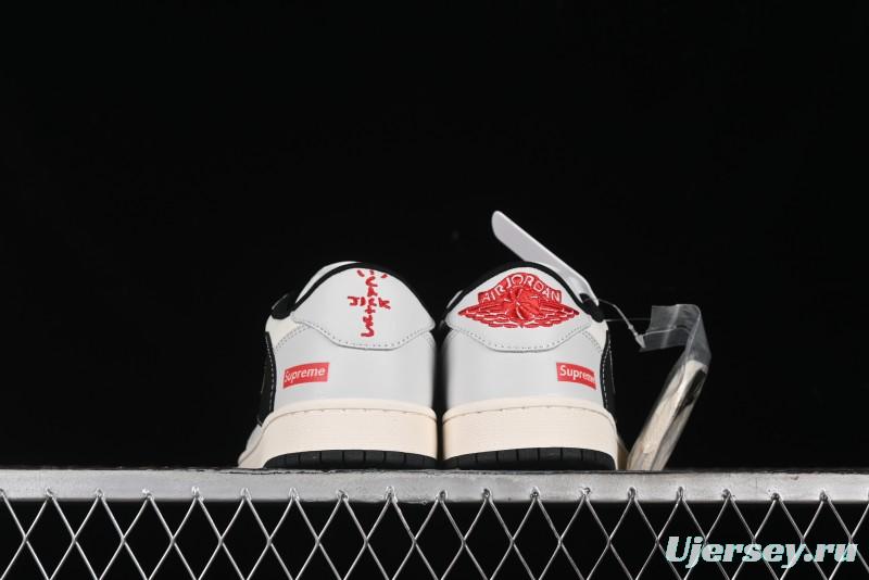 Nike Travis Scott x Fragment Design x Air Jordan 1 Low OG SP AJ1 Supreme Collaboration - Mist Blue Low-top Casual Sneakers - SJ2068-119