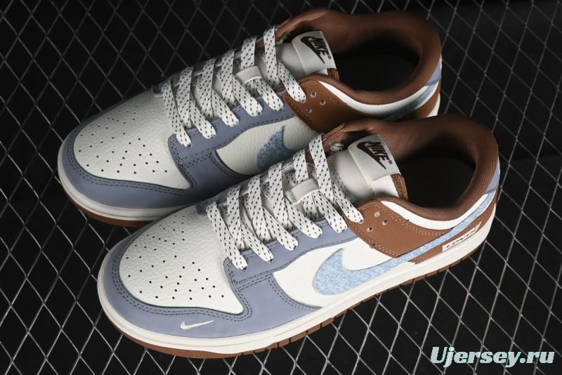 Nike SB Dunk Low Levi's Collaboration - White Grey Brown Anniversary Customized Low-Top Casual Sneakers - JH8310-958