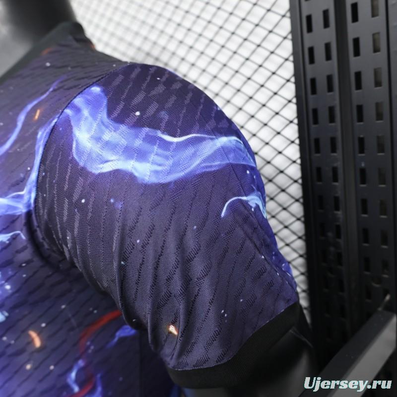 Player Version 2025 Japan NA ZHA Black with Fire & Ice Warrior Jersey