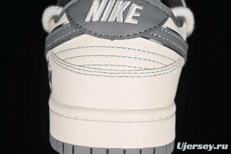 Nike SB Dunk Low Stussy Bandana Grey Check Anniversary Custom Low-Top Casual Skate Shoes - SJ2068-310