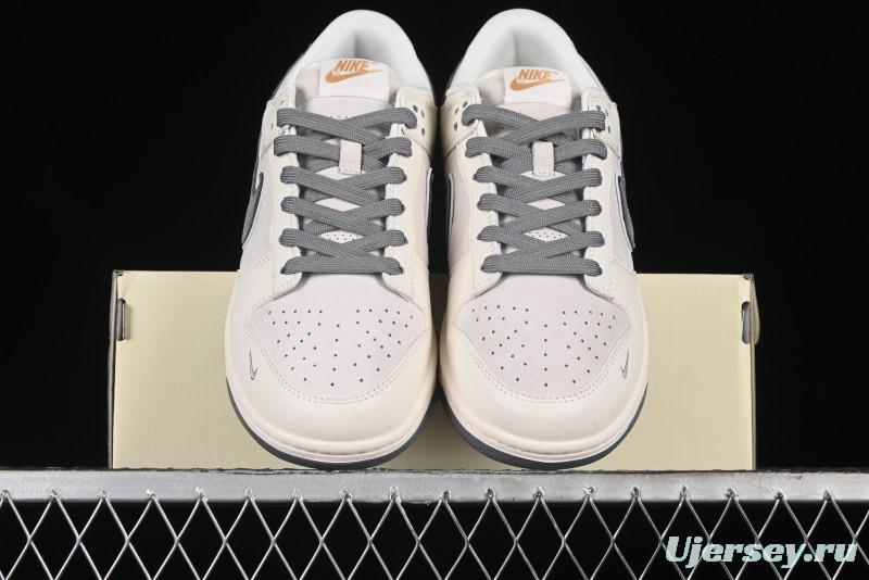 Nike SB Dunk Low Stussy Collaboration - Off White Grey Pig Anniversary Custom Low-Top Casual Skate Shoes - XX2025-888