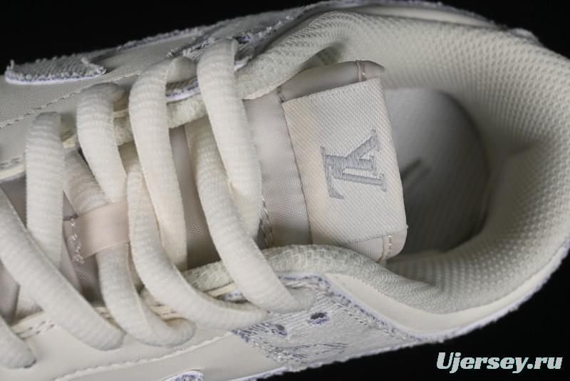 Nike SB Dunk Low LV Collaboration - Purple Denim with White and Purple Swoosh Anniversary High-End Custom Low-Top Casual Sneakers - DJ2024-010