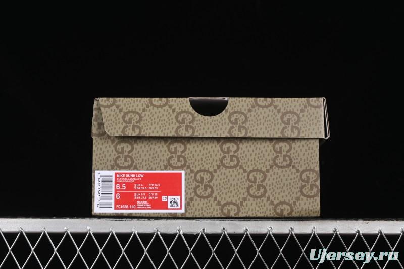 Nike SB Dunk Low Gucci Collaboration Dark Floral Pattern Anniversary Custom Low-Top Casual Sneakers - FC1688-140