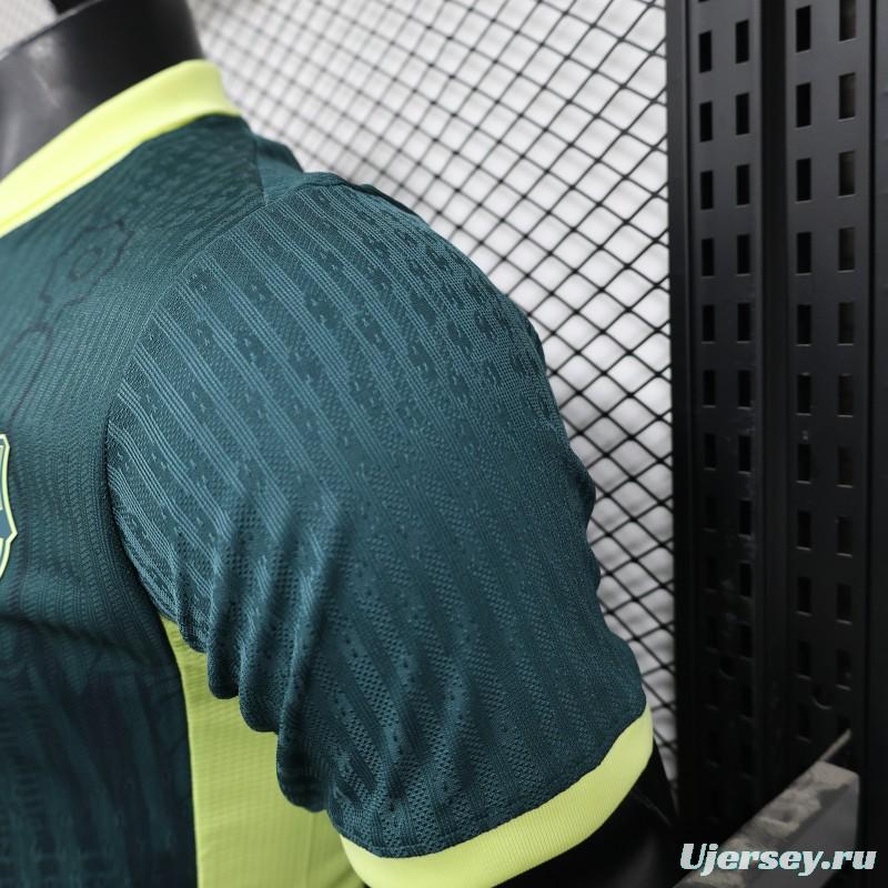 Player Version 25/26 FC Barcelona Dark Green with Neon Yellow Trim Jersey