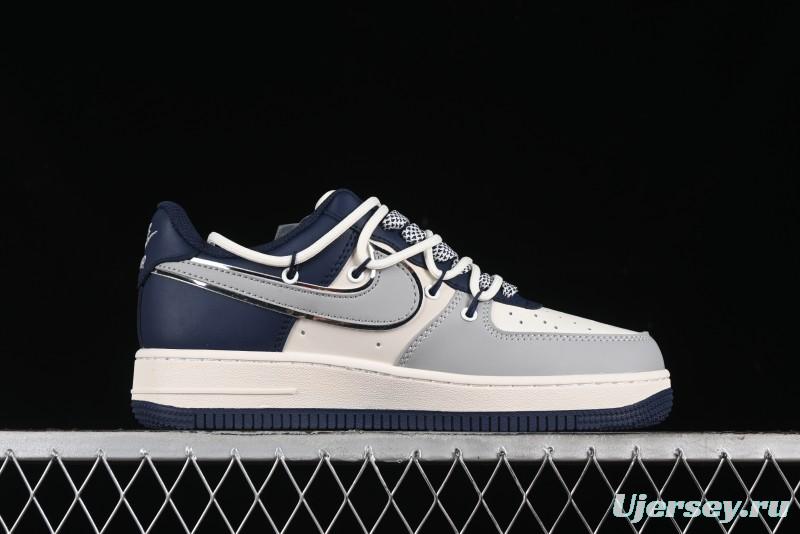 Nike Air Force 1 '07 Low The North Face Collaboration - Grey Blue Drawstring Low-Top Casual Sneakers - SJ1198-700