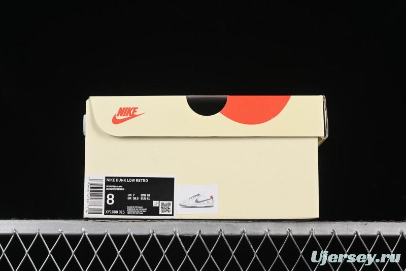 Nike SB Dunk Low Stussy Collaboration - Grey Pigskin Red Tail Anniversary High-End Custom Low-Top Casual Skate Shoes - XY2025-015