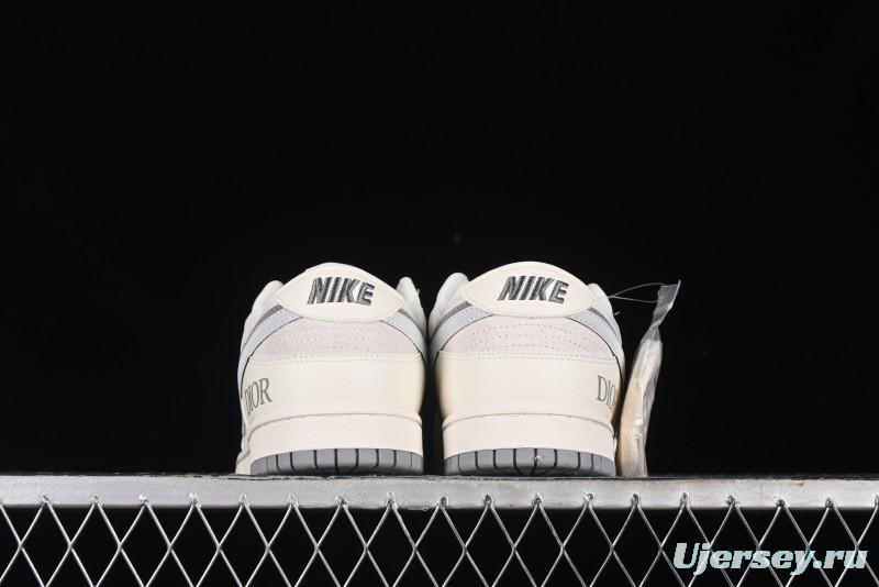 Nike SB Dunk Low Dior Collection - Beige Grey Blue Hook Anniversary High-End Custom Low-Top Casual Sneakers - XD6188-042