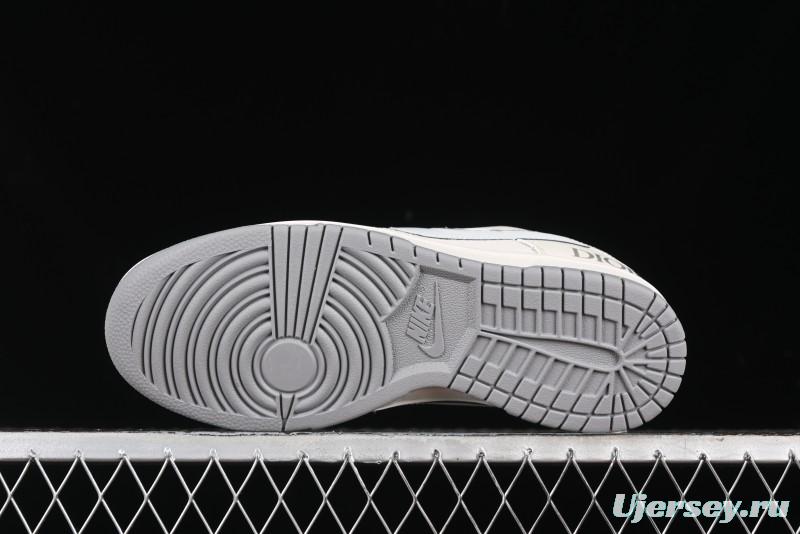 Nike SB Dunk Low Dior Collection - Beige Grey Blue Hook Anniversary High-End Custom Low-Top Casual Sneakers - XD6188-042