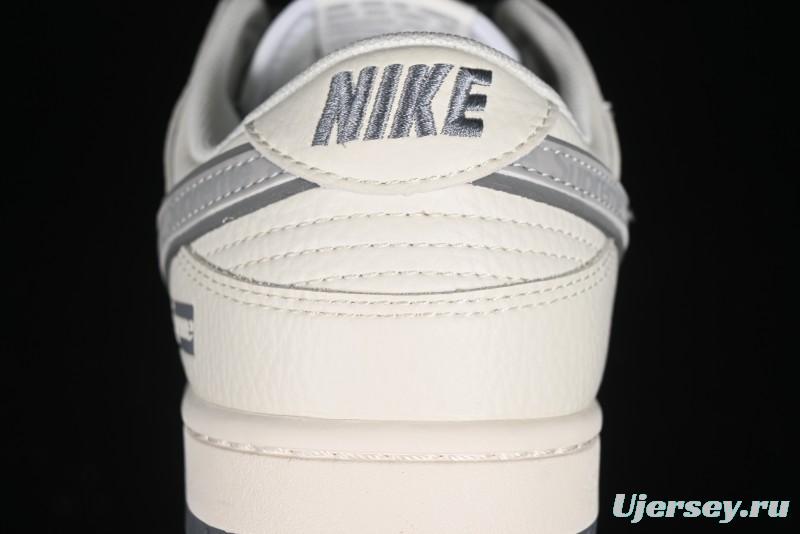 Nike SB Dunk Low Supreme Collaboration - Beige Grey Pig Anniversary High-End Custom Low-Top Casual Skate Shoes - XX2025-188