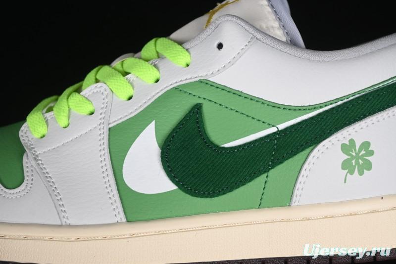 Nike Air Jordan 1 Low AJ1 White Green Double Hook Low-Top Retro Basketball Shoes - FZ5046-041