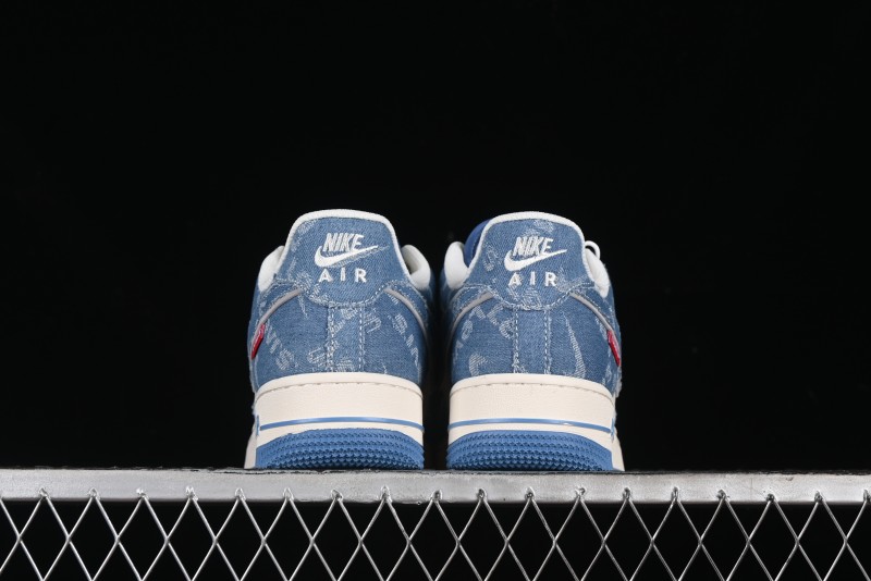 Nike Air Force 1 '07 Low Levi's Denim Collaboration - Light Blue Denim Low-Top Casual Sneakers - SJ6698-003