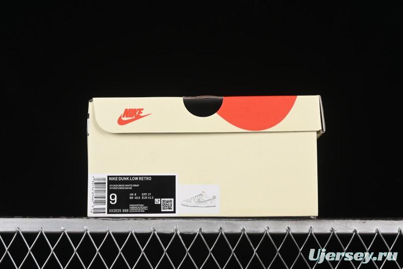 Nike SB Dunk Low Stussy Collaboration - Off White Grey Pig Anniversary Custom Low-Top Casual Skate Shoes - XX2025-888