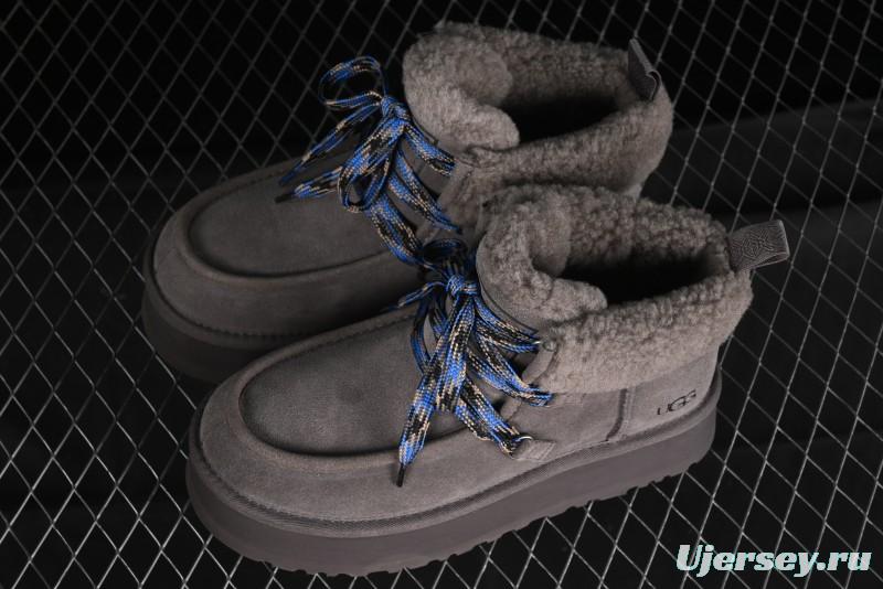 UGG Classic Mini II Fur Lace-Up Platform Mini Boots with Treadlite Outsole - 1143954