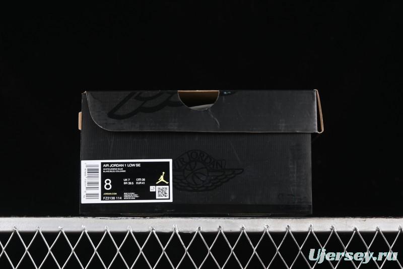 Nike Air Jordan 1 Low AJ1 Patent Leather Blue Casual Sneakers - FZ2138-114