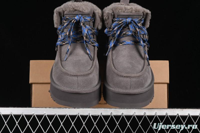 UGG Classic Mini II Fur Lace-Up Platform Mini Boots with Treadlite Outsole - 1143954